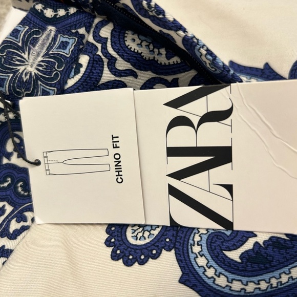 Zara size 2 NWT wild paisley pattern chino pants- super fun - Picture 3 of 14